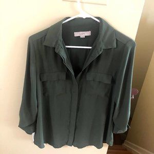 LOFT Utility Blouse Olive Green S